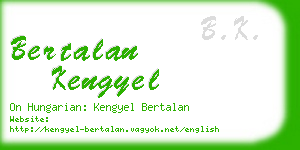 bertalan kengyel business card